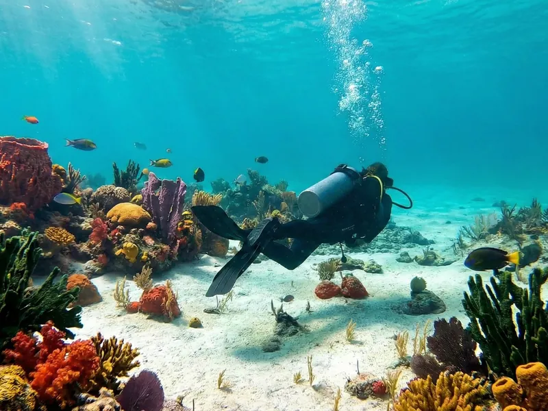 Guided reef diving on the Mesoamerican Barrier Reef