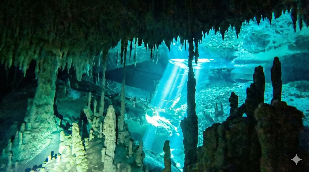 Nohoch Nah Chich Cenote guided cavern diving in Tulum