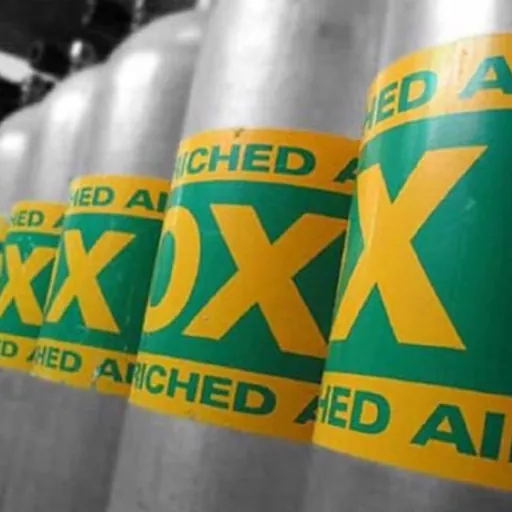 Enriched Air Nitrox tank used in recreational scuba diving